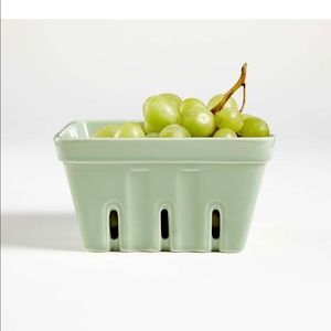 Large glazed porcelain Berry box - mimicking the farm stand pulp version of same